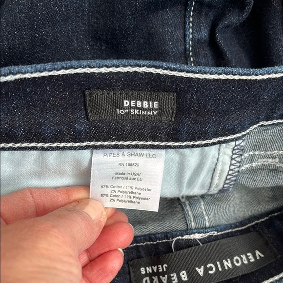 VERONICA BEARD Debbie 10”Skinny Contrast Stitch Dark Denim Jeans, SZ 30 - Picture 11 of 11